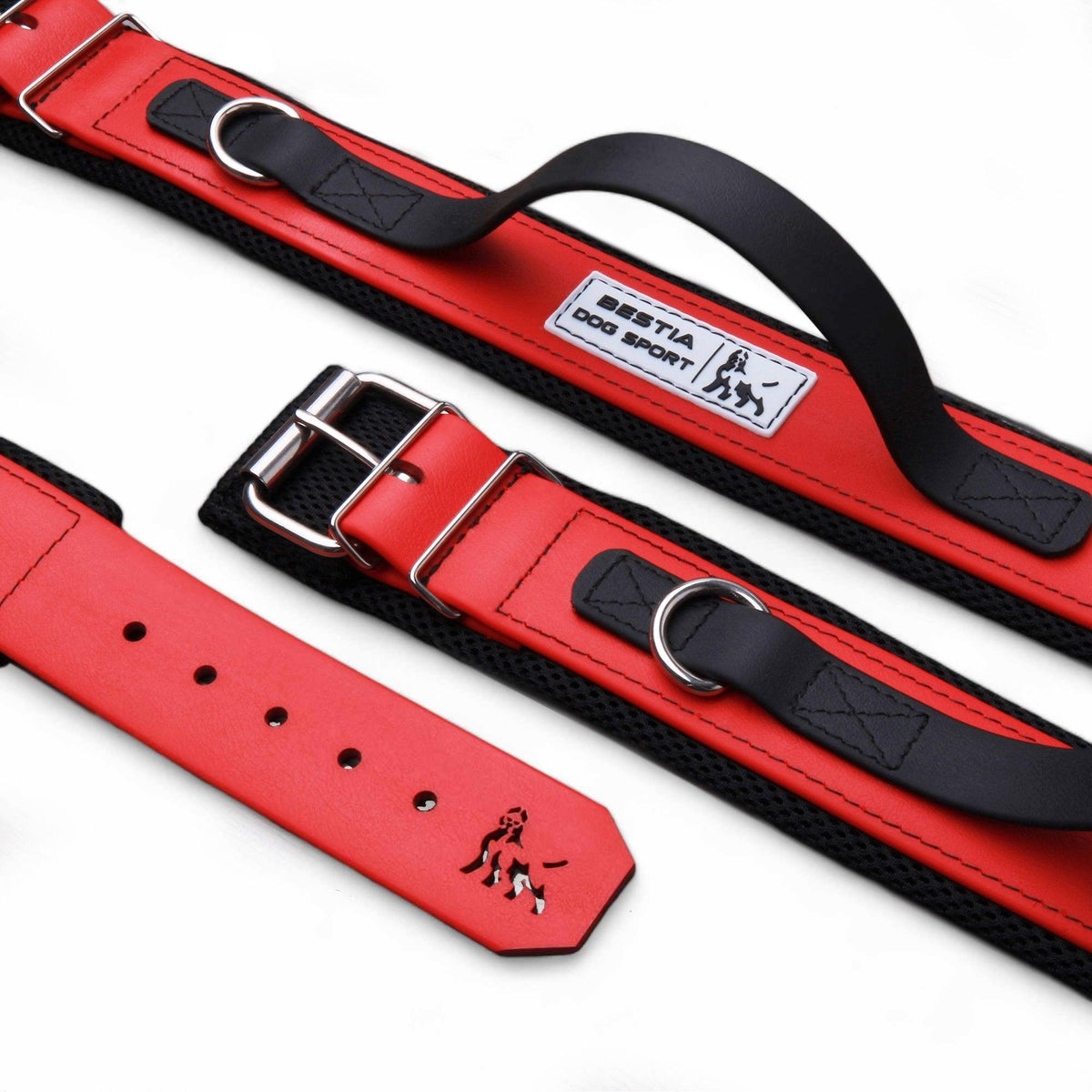 BESTIA DOG SPORT Griffhalsband Rot