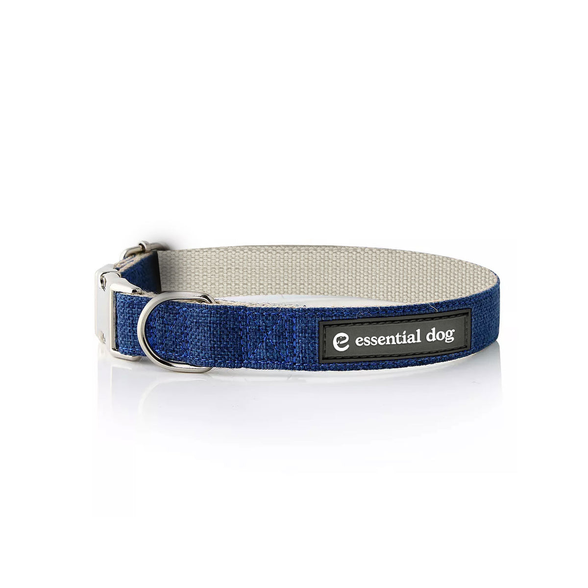 Bio-Hanf & Baumwoll-Hundehalsband - Tintenblau