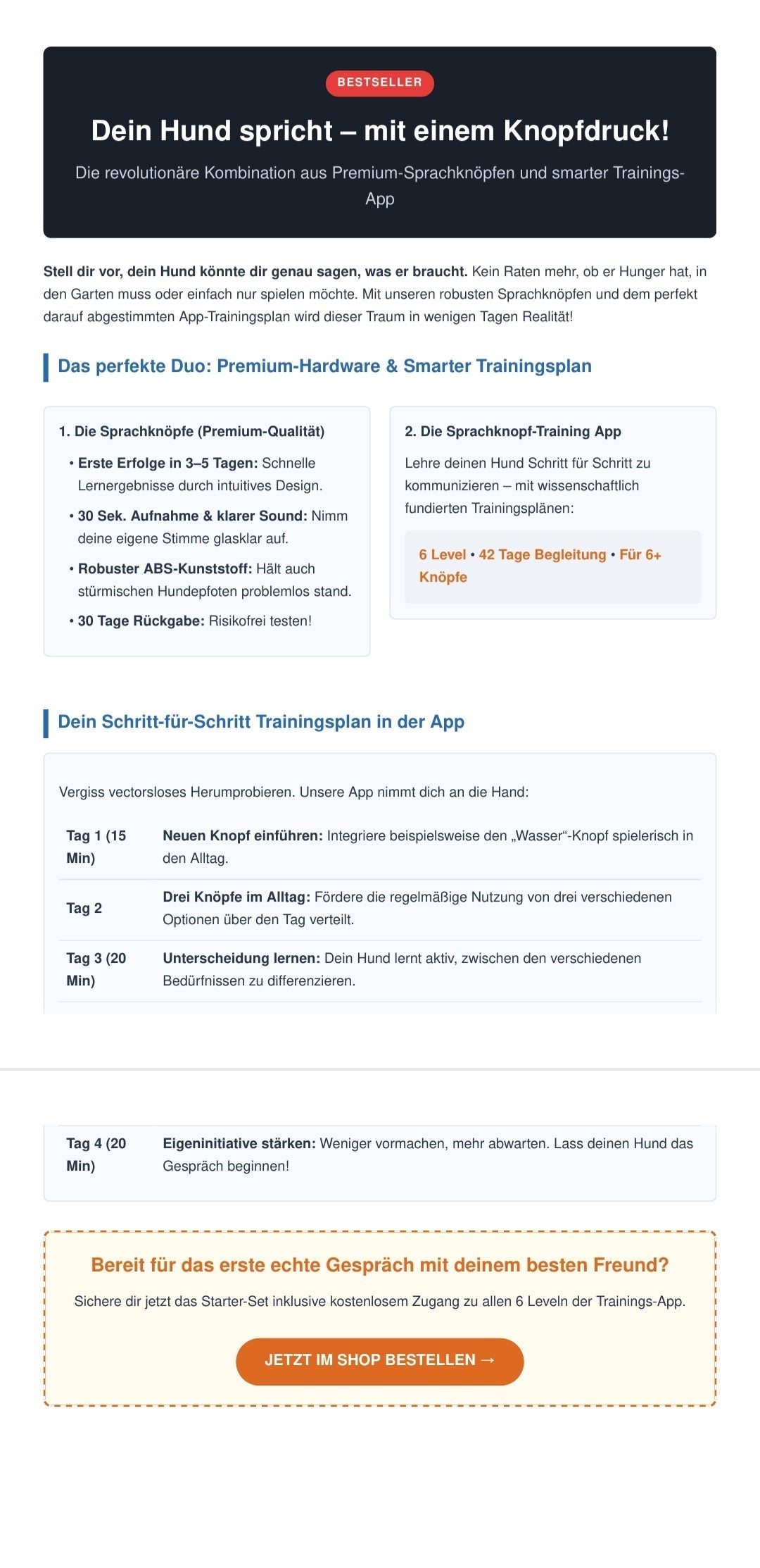 Trainings app - Pfotengespräch